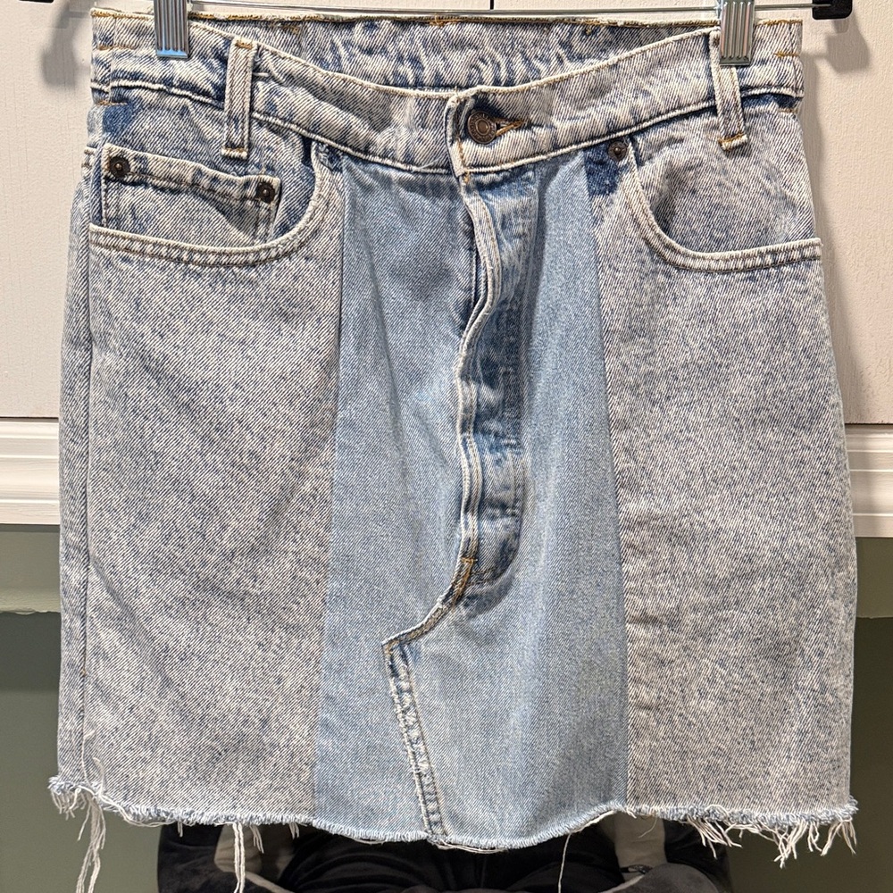 BDG Two-Tone Denim Mini Skirt